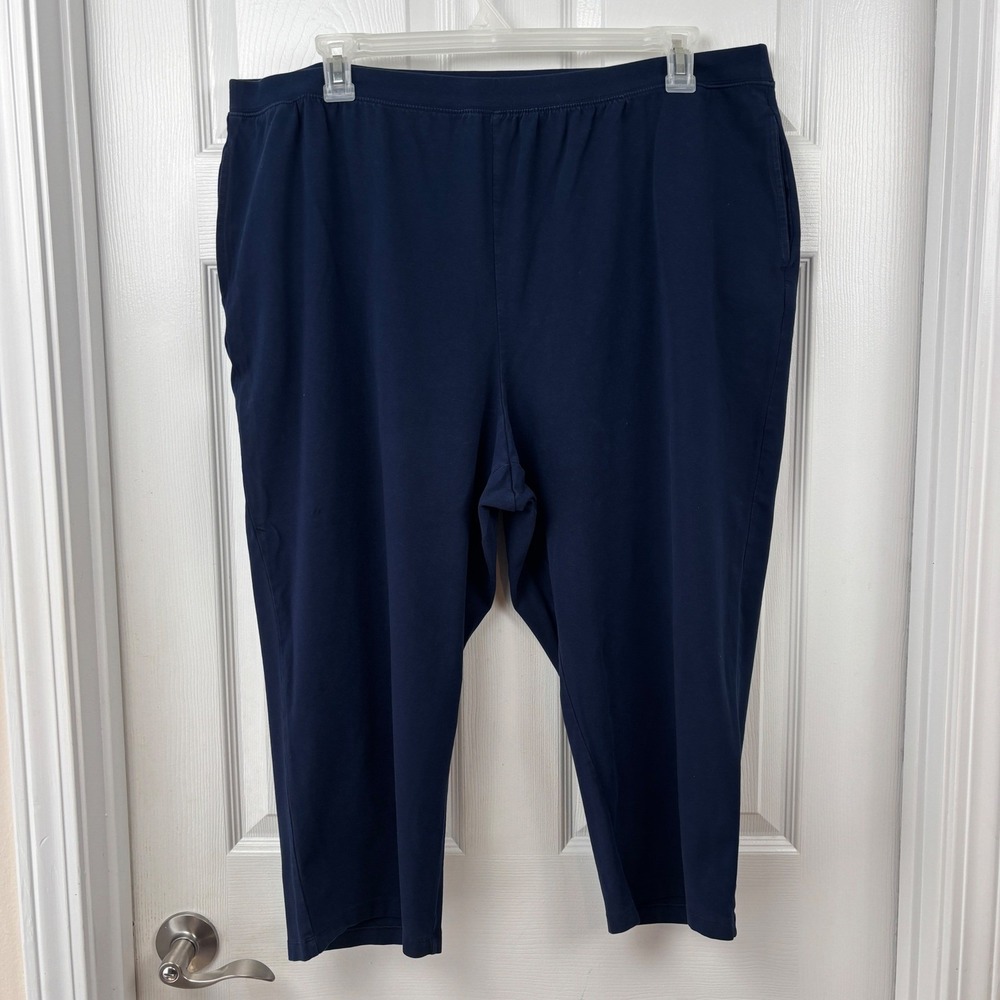 Catherines Suprema Collection Navy Blue Cropped Pants Plus Size 2X 22/24W